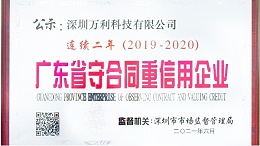 熱烈祝賀我司連年獲得“重合(hé)同守信用企業”榮譽稱号